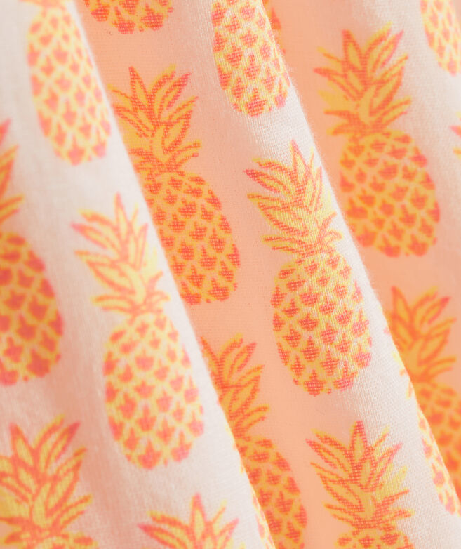 Pineapple Print Tiered Dress