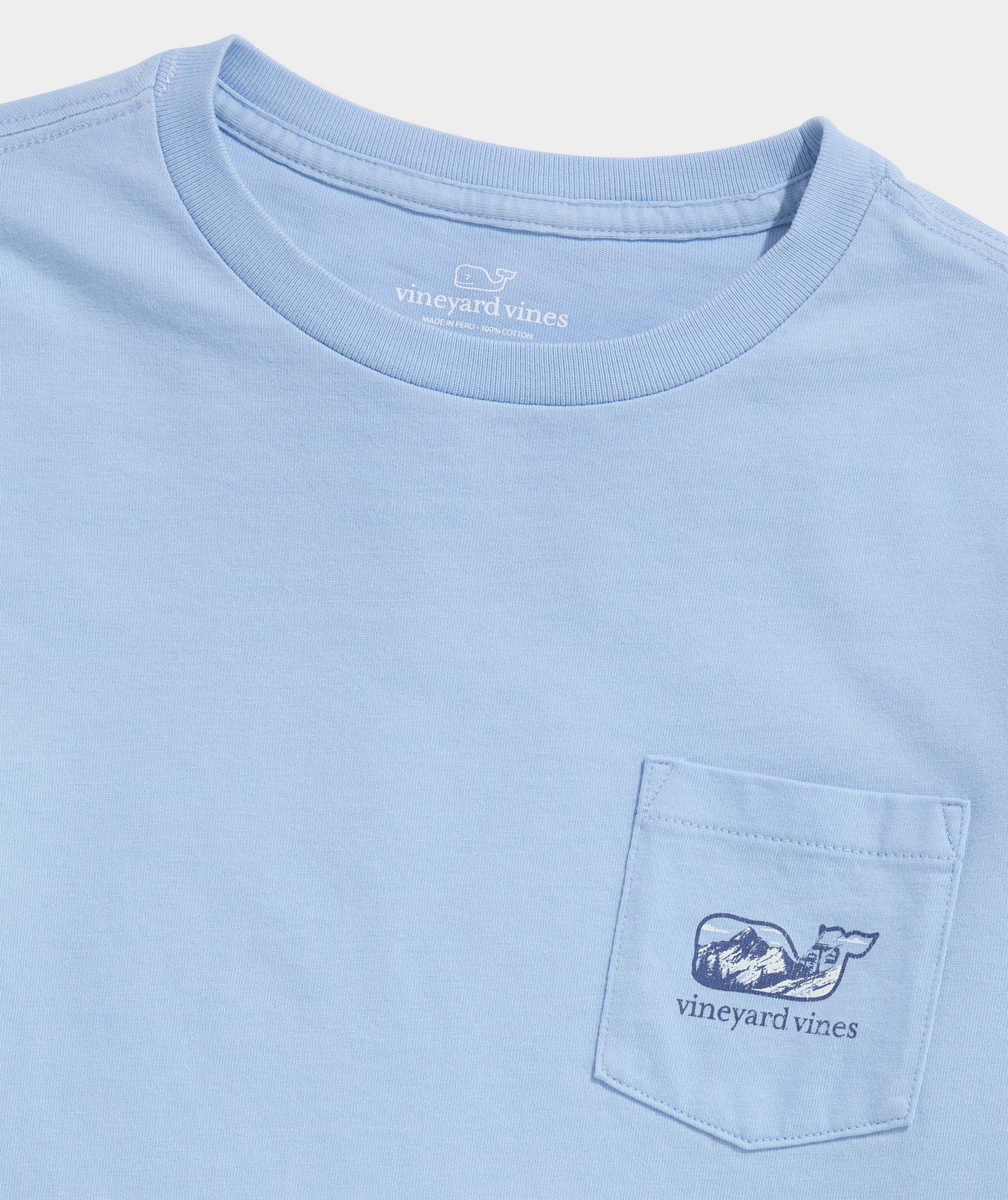 Boys' Ski Mountain Whale Long-Sleeve Pocket Tee