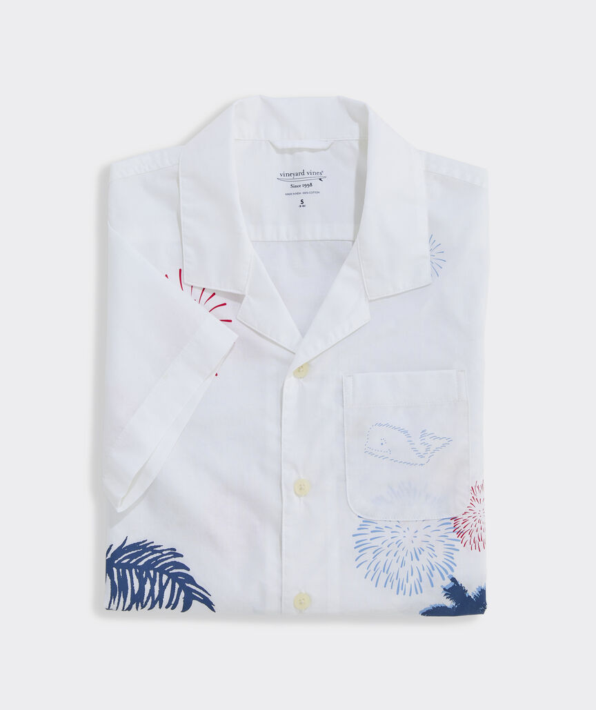 Boys' 4th Of July Scenic Short-Sleeve Cabana Shirt