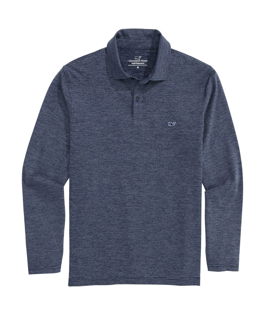 OUTLET Long Sleeve Destin Stripe Performance Polo