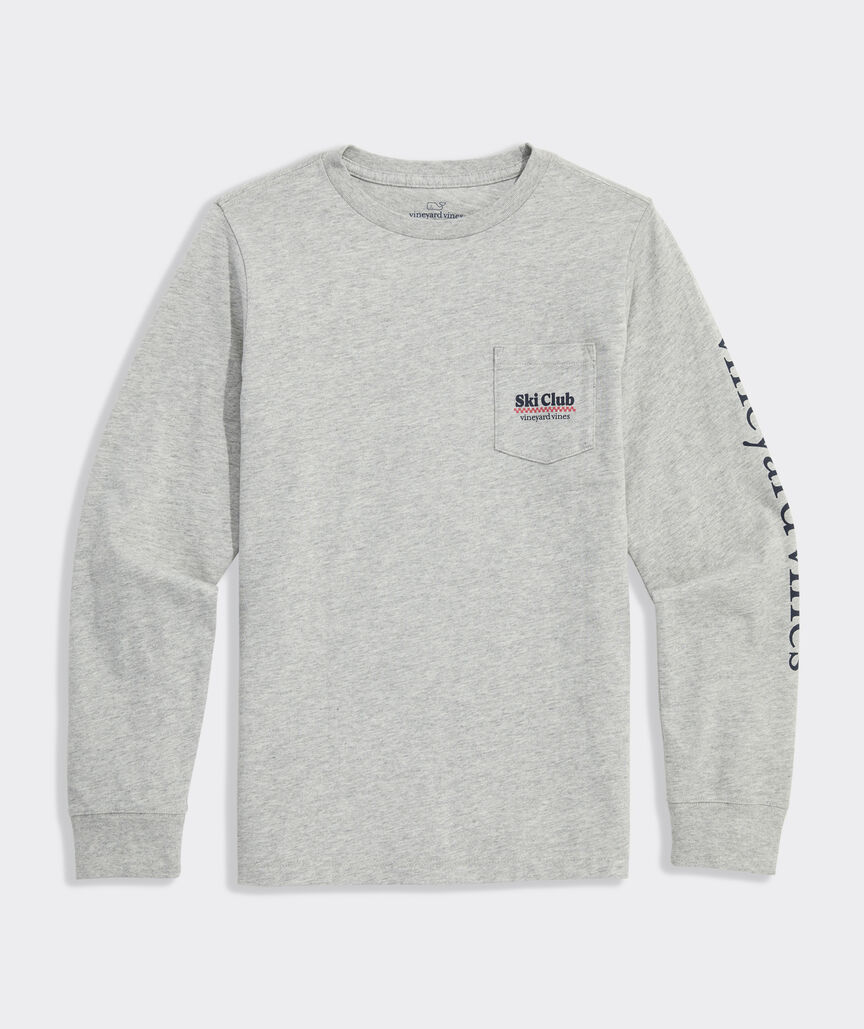 Boys' Pizza French Fry Ski Club Long-Sleeve Pocket Tee