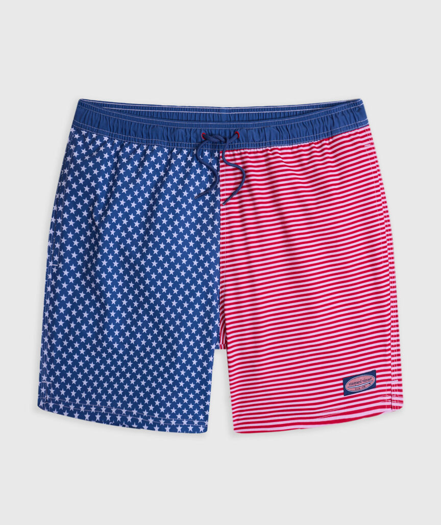 OUTLET 7 Inch Stars & Stripes Chappy Swim Trunks