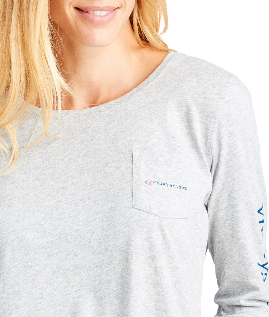 Womens Long-Sleeve Breast Cancer Awareness Logo Tee