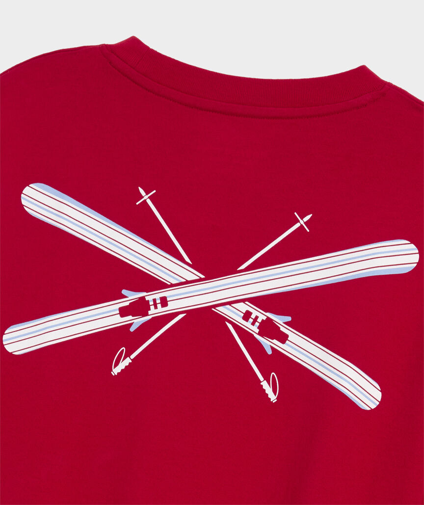 Women's Crossed Skis Long-Sleeve Boxy Tee