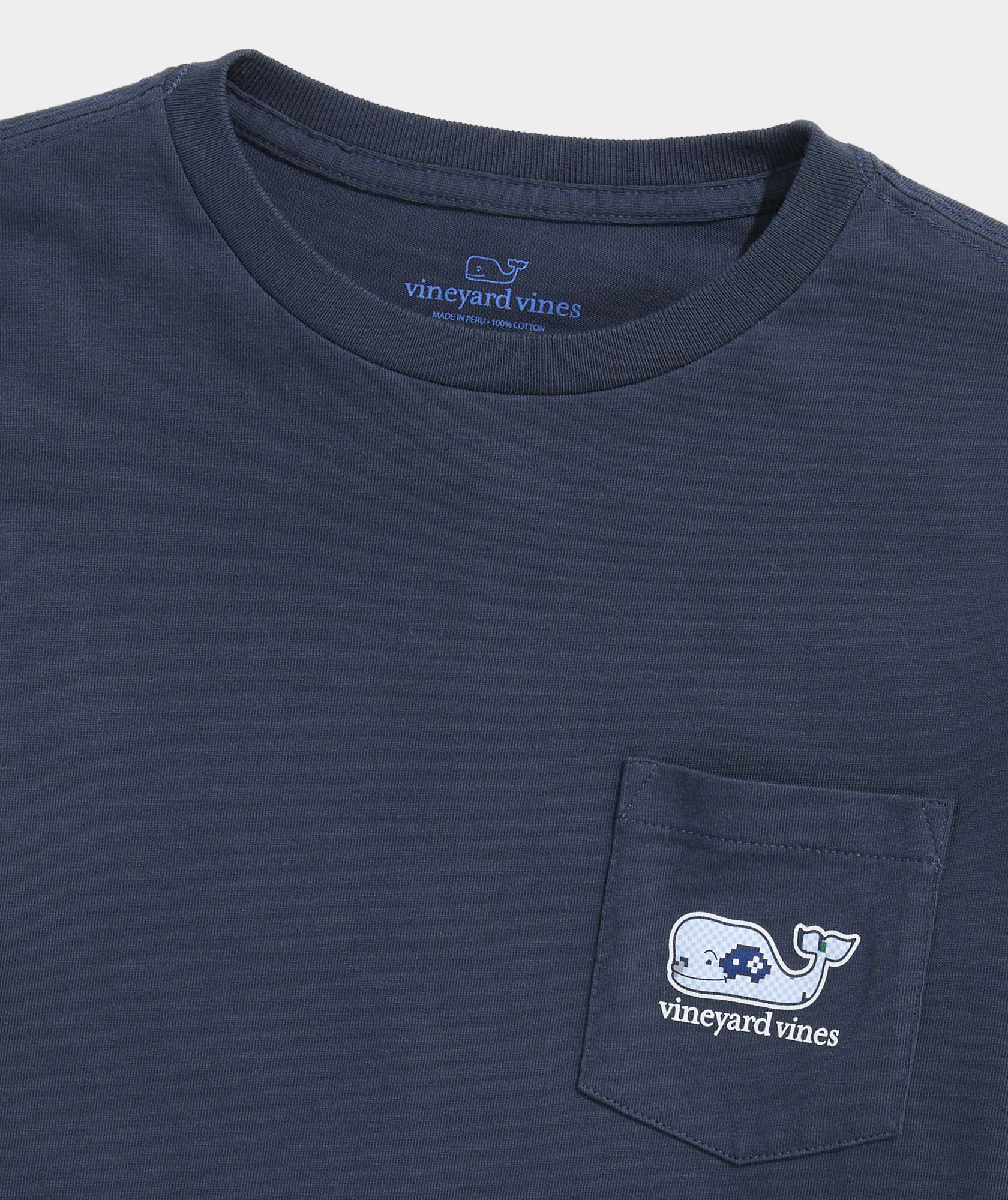 Boys' Pixel Gamer Whale Long-Sleeve Pocket Tee