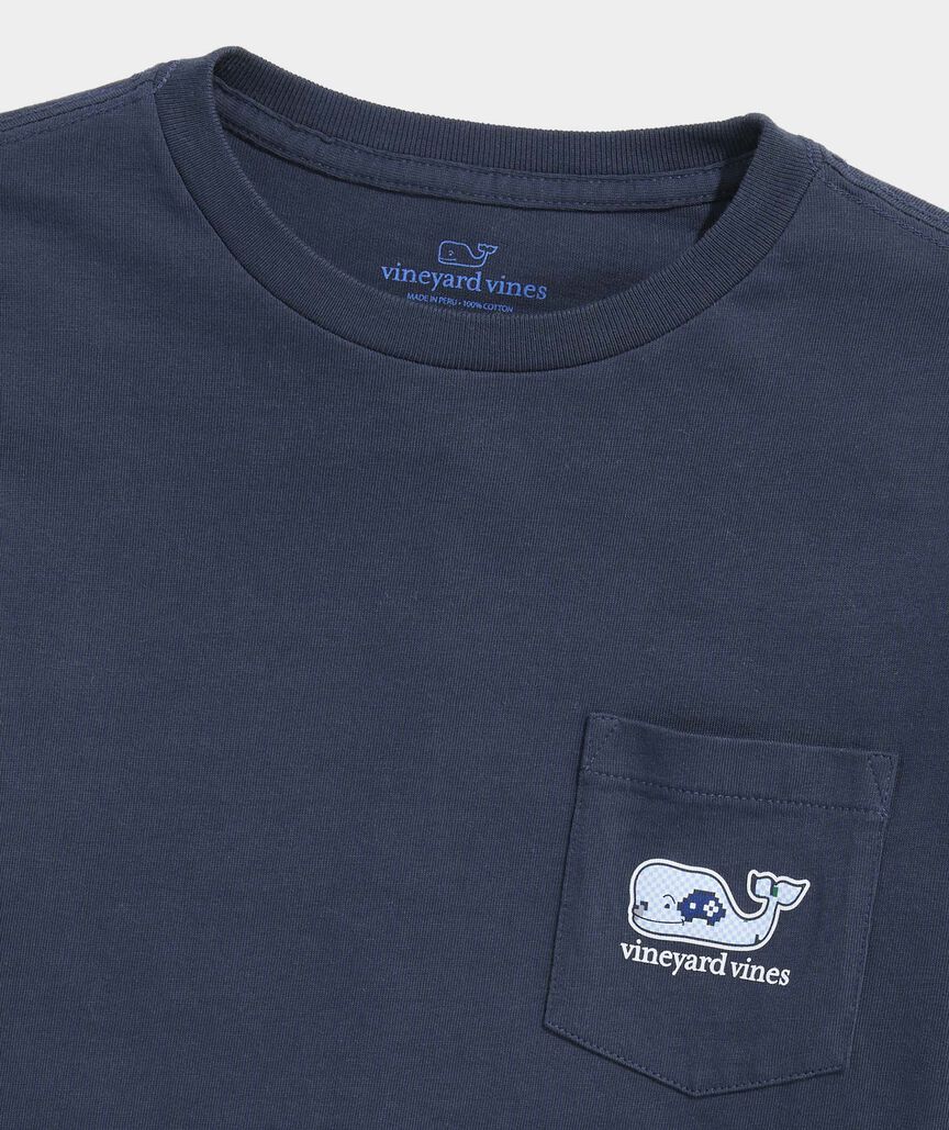 Boys' Pixel Gamer Whale Long-Sleeve Pocket Tee