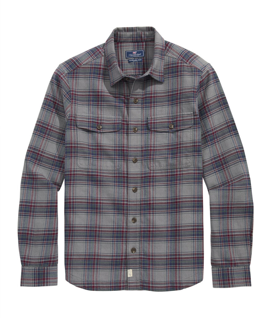 OUTLET Twill Plaid Shirt Jacket