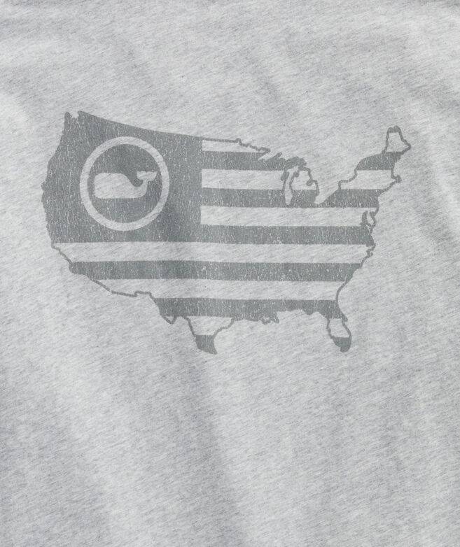 USA Map Whale Dot Flag Short-Sleeve Pocket Tee