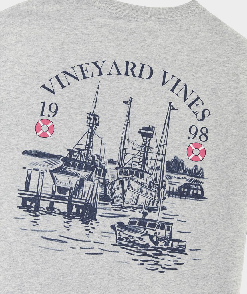 Harbor Scene Short-Sleeve Pocket Tee