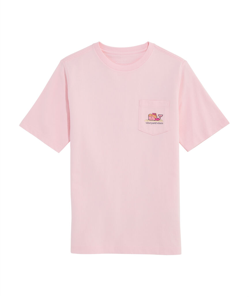 OUTLET Girls' Glitter Sandcastle Whale Short-Sleeve Pocket Tee