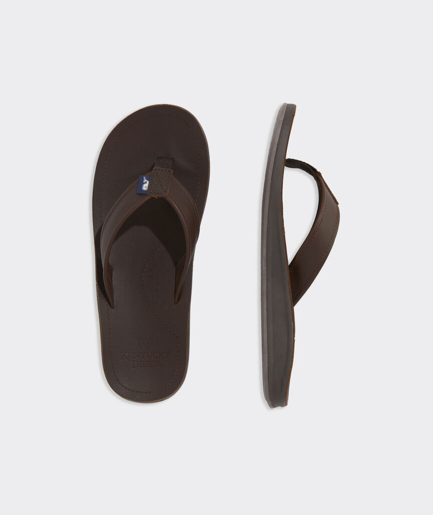 Shop Kentucky Derby Contoured Leather Flip Flops at vineyard vines