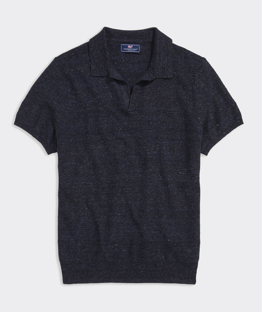 Linen Blend Sweater Polo