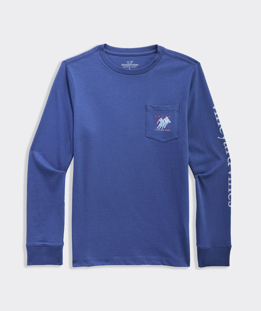 Boys' Football Player Long-Sleeve Pocket Tee