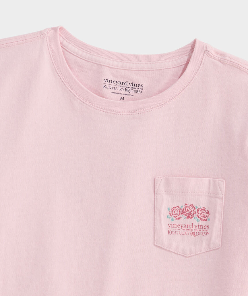Kentucky Derby Girls' Run For The Roses Short-Sleeve Pocket Tee