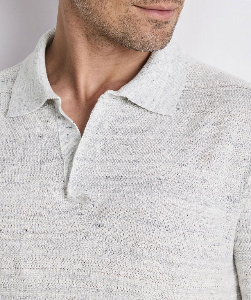 Linen Blend Sweater Polo