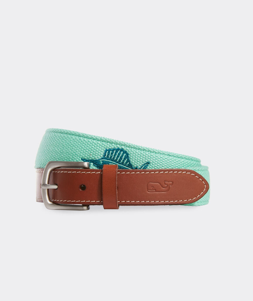Marlin Icon Embroidered Canvas Club Belt
