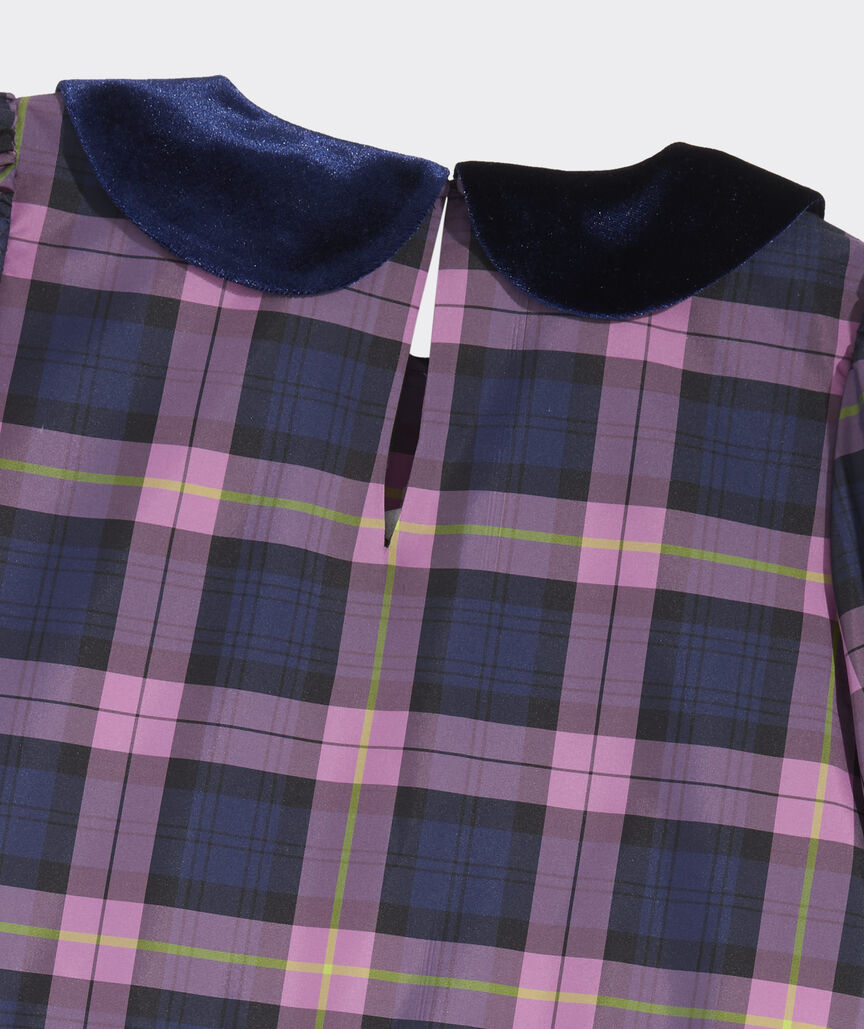 Girls' Collared Taffeta Dress