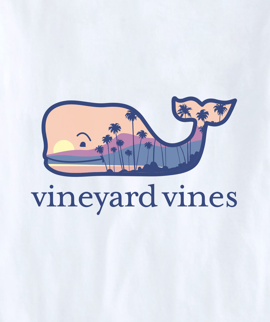 OUTLET Palm Tree Scenic Whale Short-Sleeve Pocket Tee