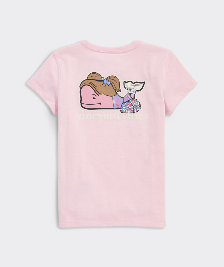 Girls' Glitter Cheerleader Whale Short-Sleeve Pocket Tee