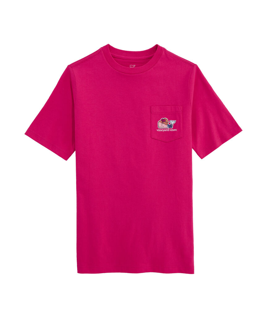 OUTLET Girls' Glitter Team Spirit Whale Short-Sleeve Pocket Tee