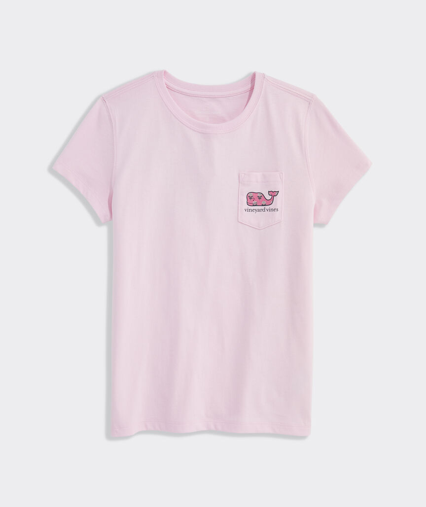 Girls' Ethel Block Print Whale Fill Short-Sleeve Pocket Tee