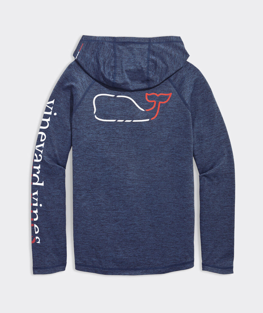 Performance On-The-Go Whale Outline Long-Sleeve Harbor Hoodie Tee