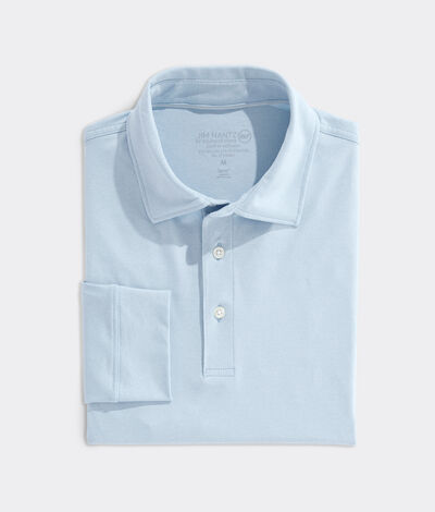 Vineyard Vines Palmero Long-Sleeve Polo Shirt (Blue) (Size: Medium)