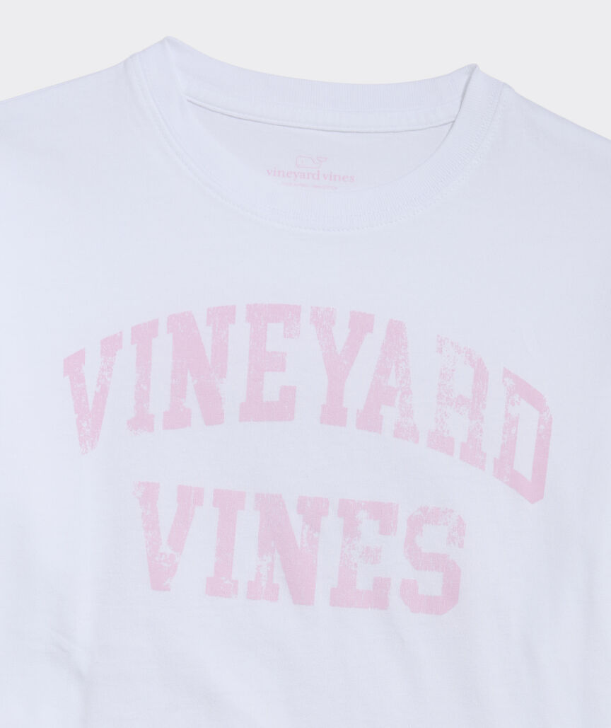 Girls' vineyard vines Varsity Text Long-Sleeve Boxy Tee
