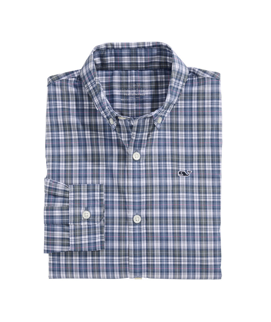 OUTLET Boys' Performance Nylon Plaid Shirt