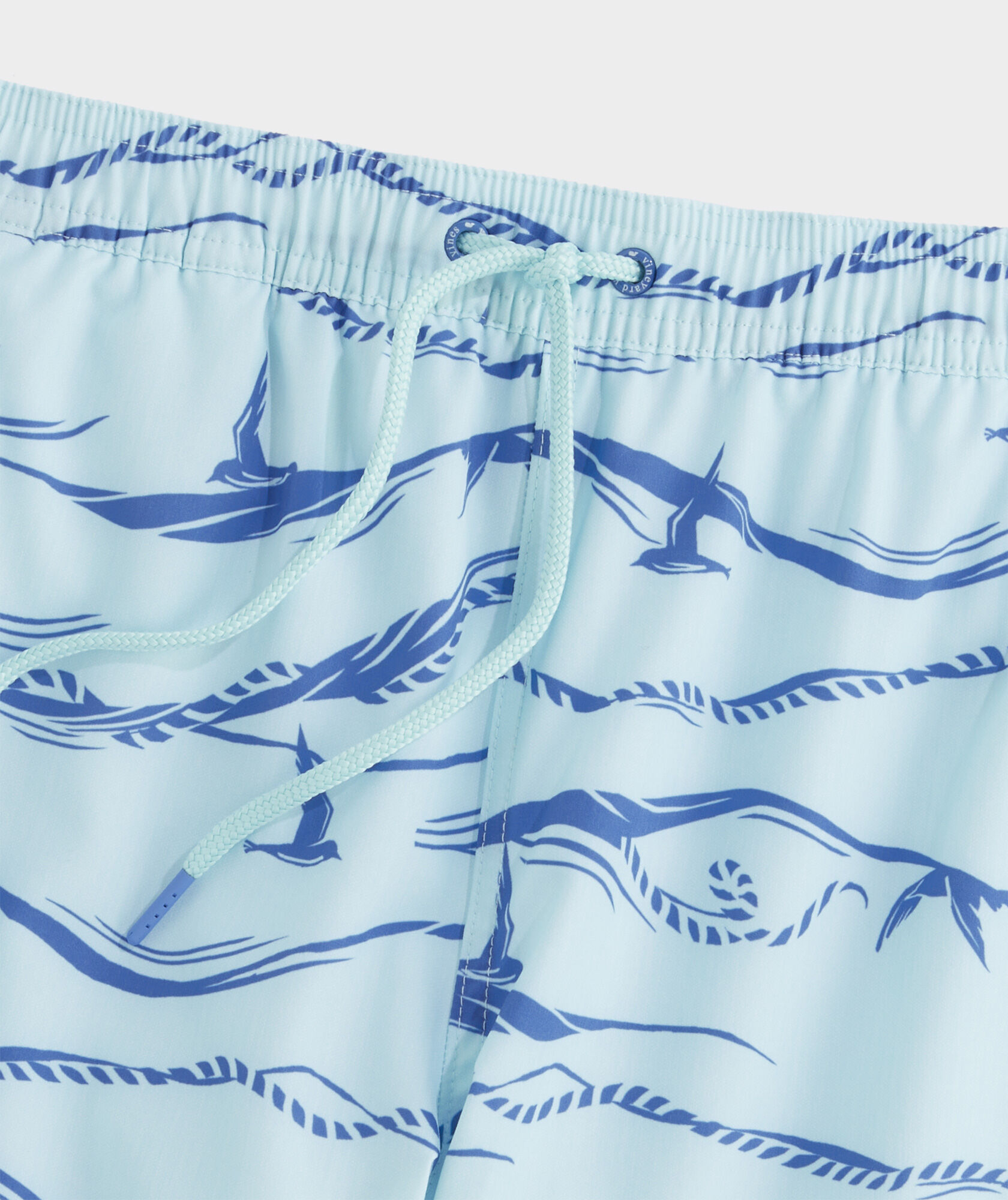 Vineyard Vines Men's Chappy 7" Swim Trunks - Recycled Polyester, UPF 50, Quick-Dry, Tide Blue Print