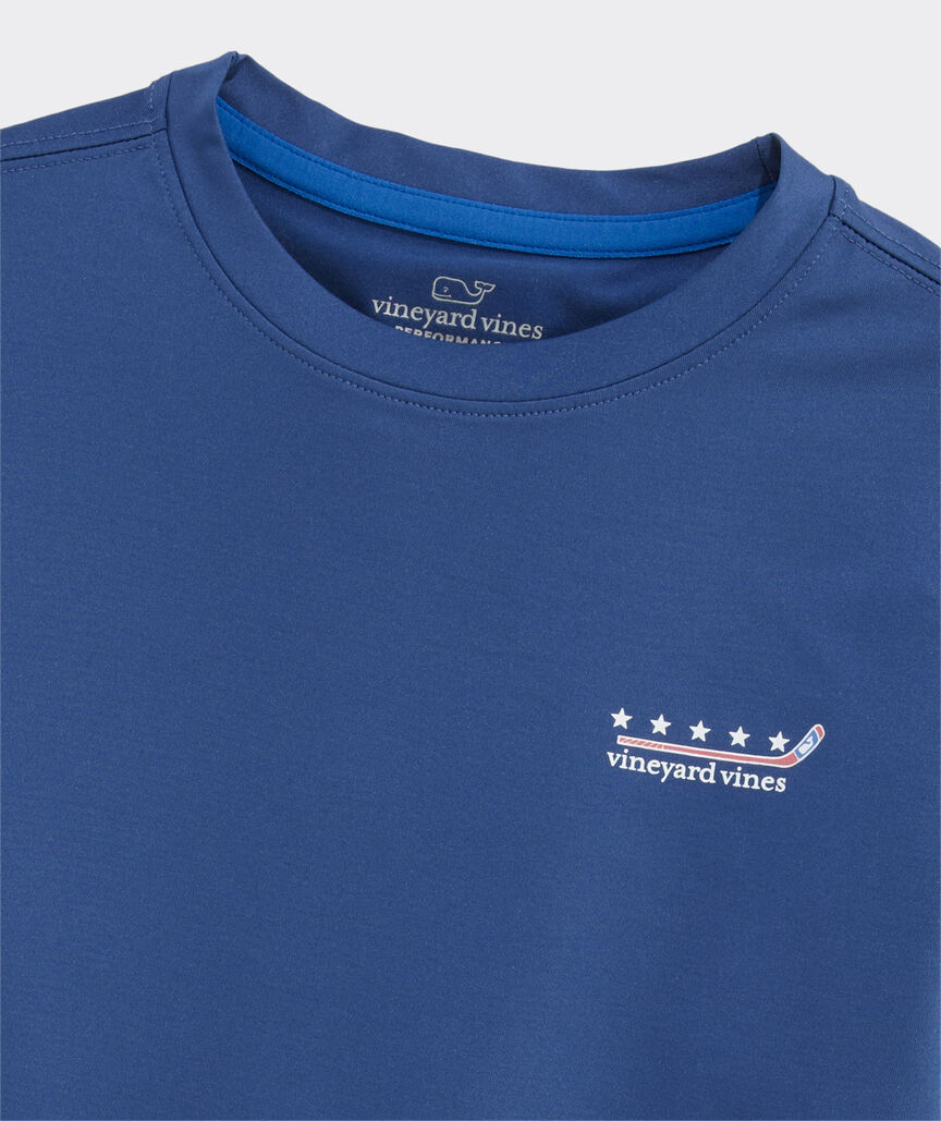 Boys' Performance Hockey Star Long-Sleeve Harbor Sun Tee
