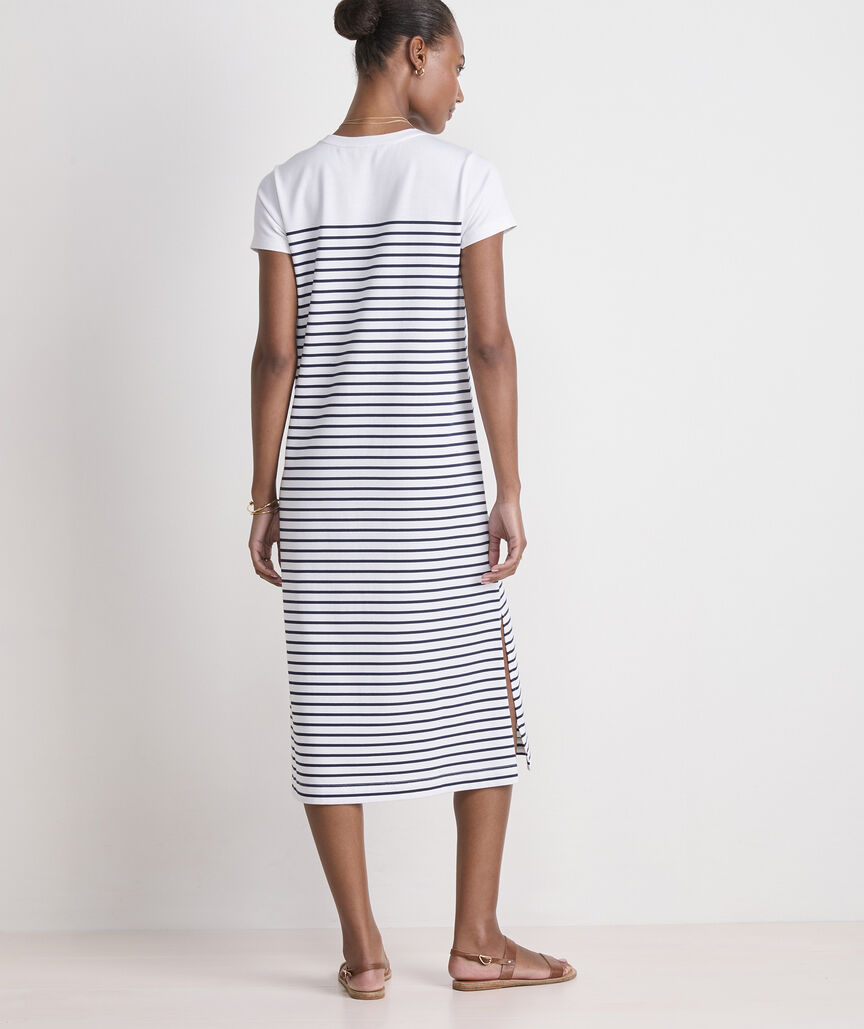 OUTLET Catherine Striped Midi T-Shirt Dress