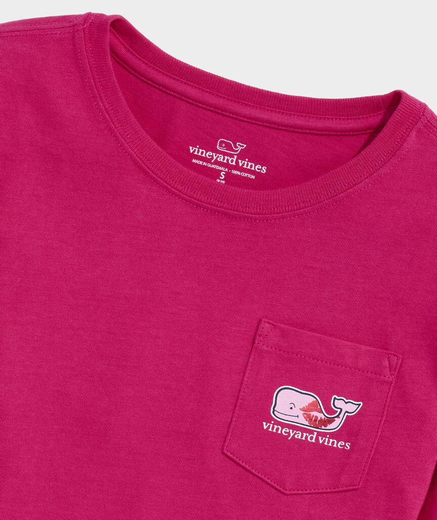 Girls' Kissed Allover Metallic Whale Long-Sleeve Pocket Tee