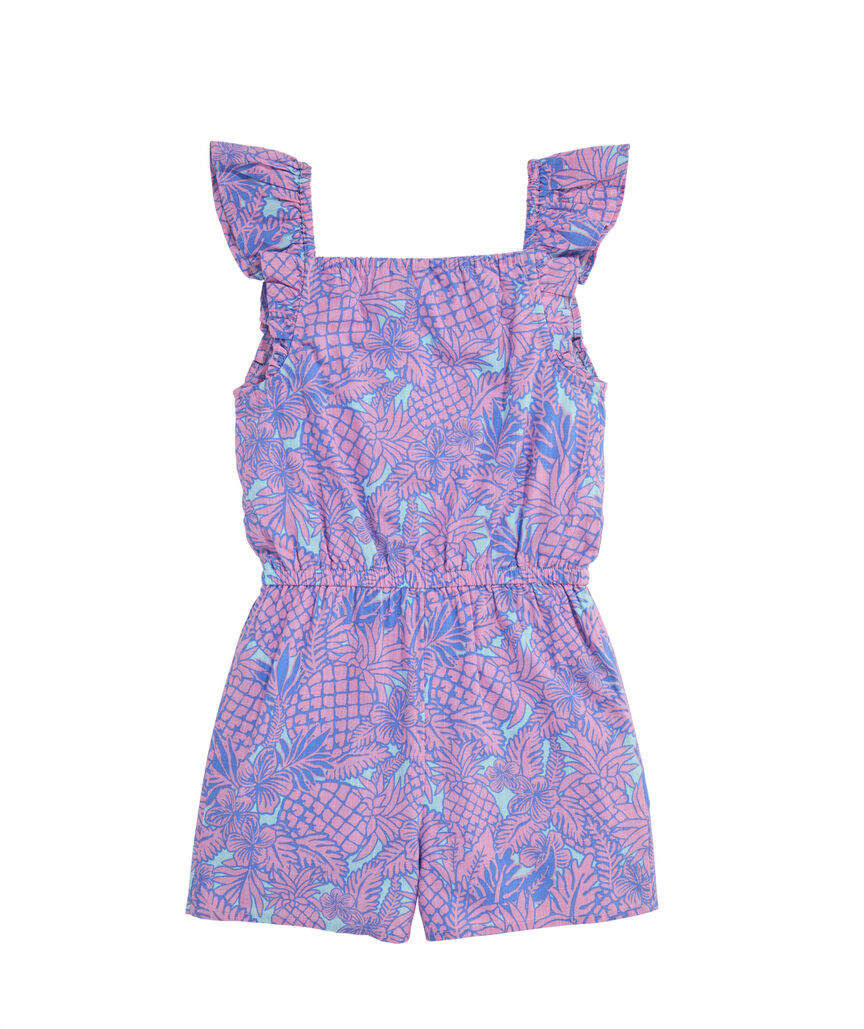OUTLET Girls' Flutter-Sleeve Square-Neck Romper