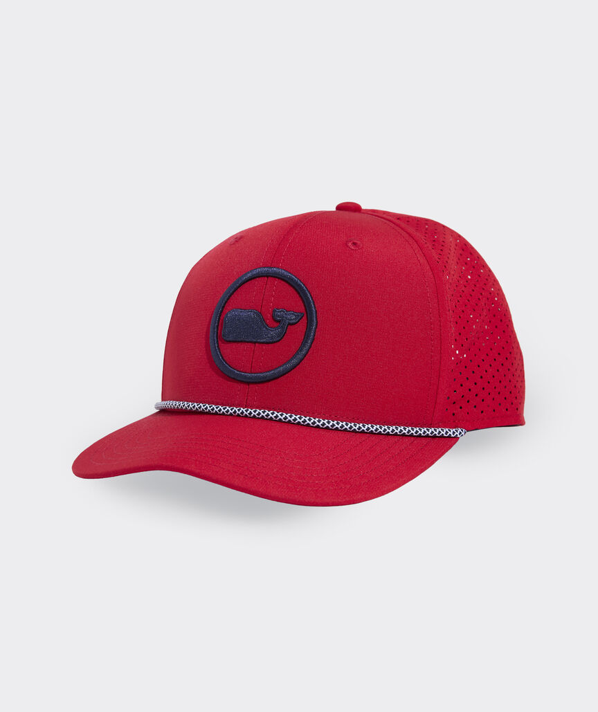 Whale Dot Perforated Flat Brim Trucker Hat