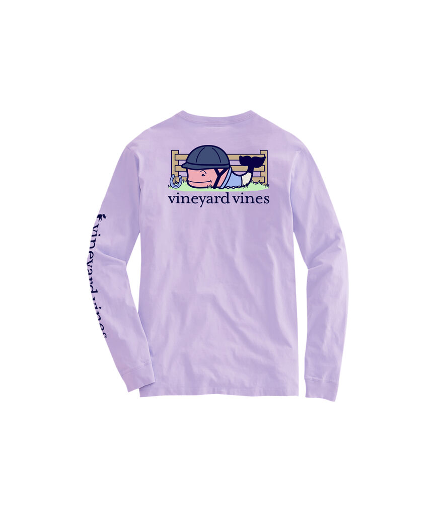 OUTLET Girls' Horseback Rider Whale Long-Sleeve Pocket Tee