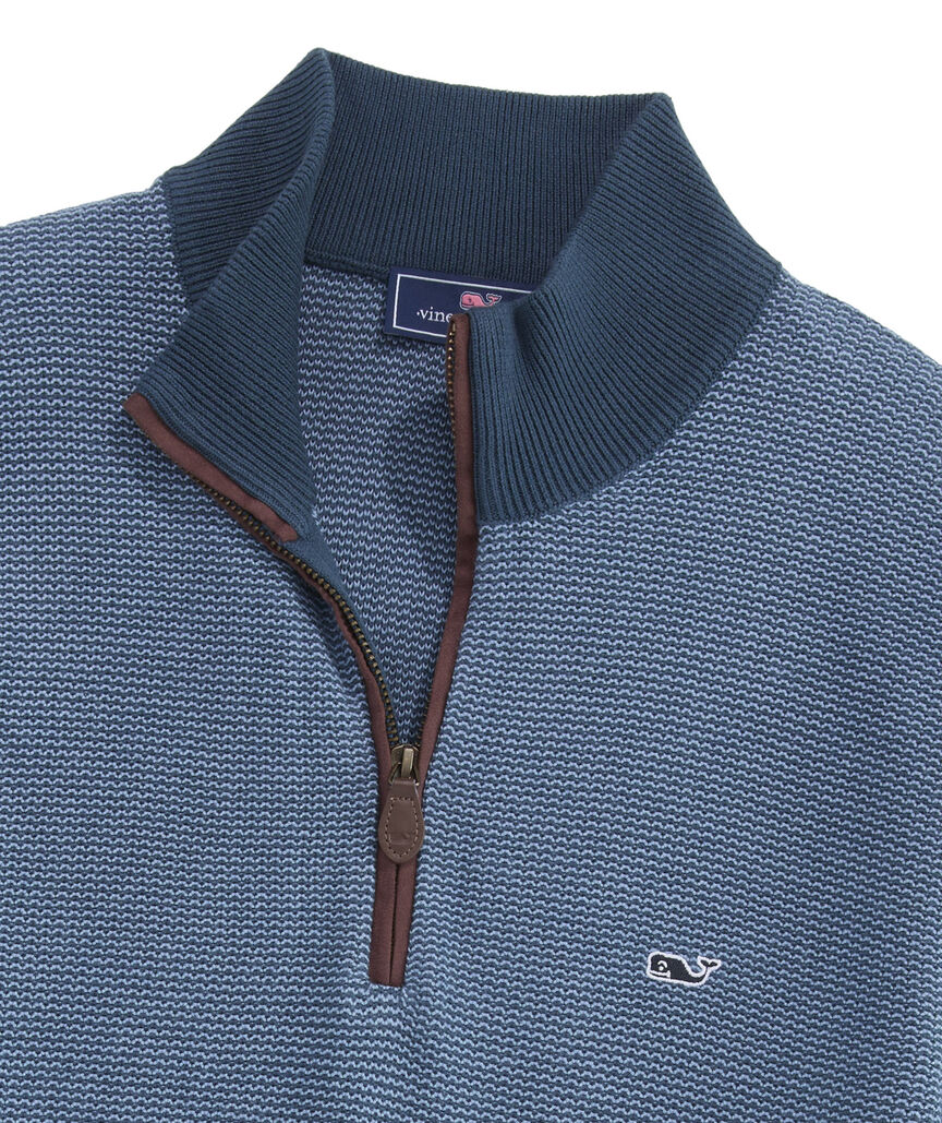 OUTLET Honeycomb Quarter-Zip Sweater