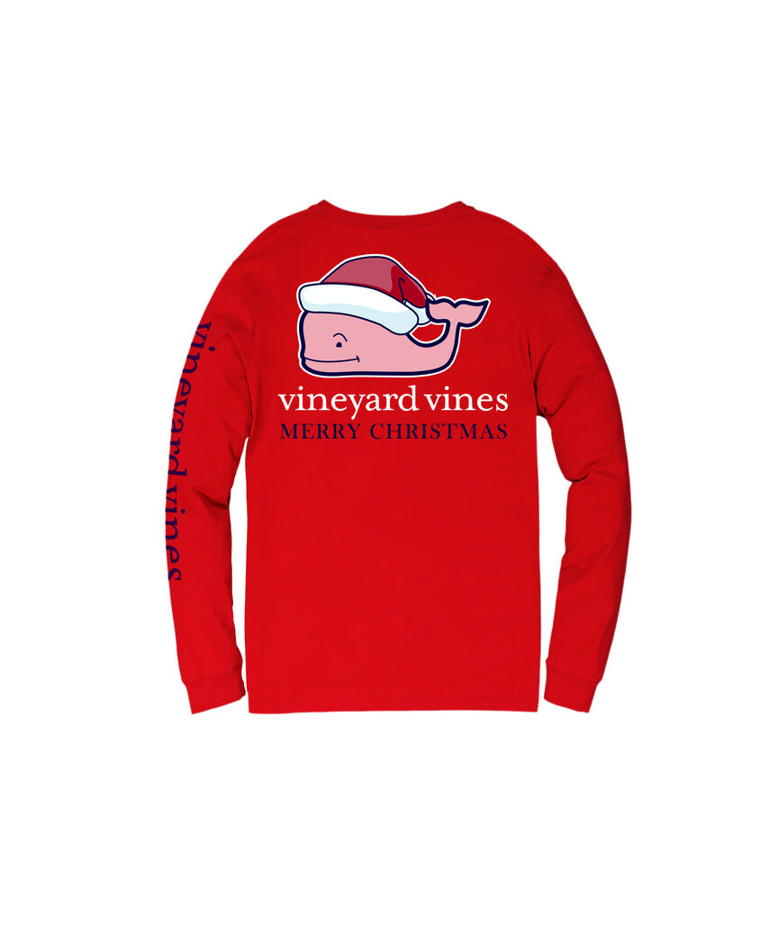 OUTLET Boys' Santa Whale Long-Sleeve Pocket Tee