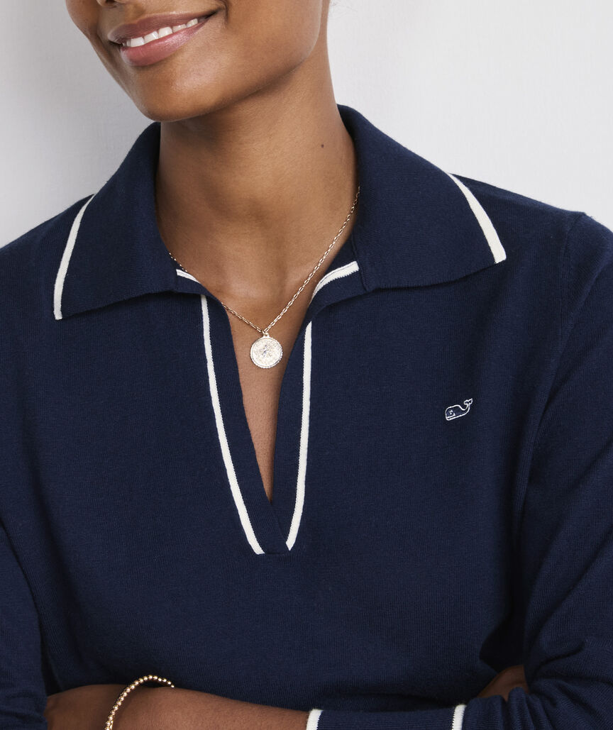 Tipped Polo Sweater