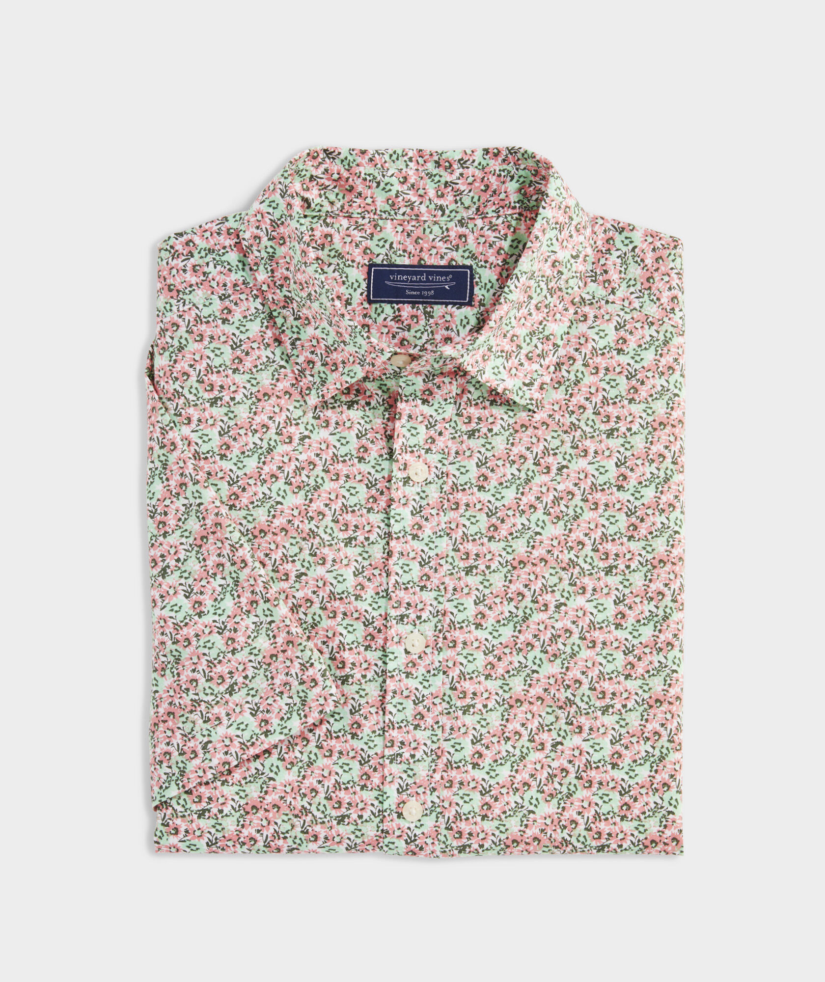 Cotton Short-Sleeve Gulf Floral Shirt