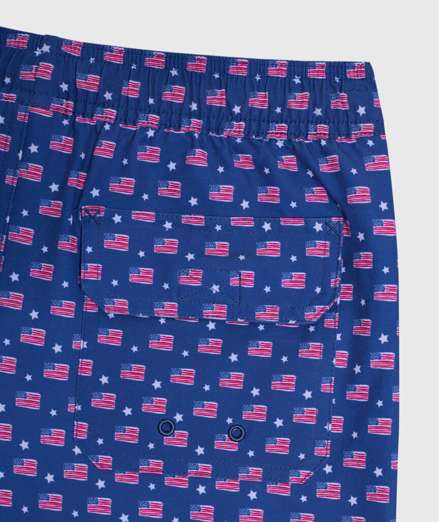 OUTLET Boys' Flags & Stars Chappy Swim Trunks