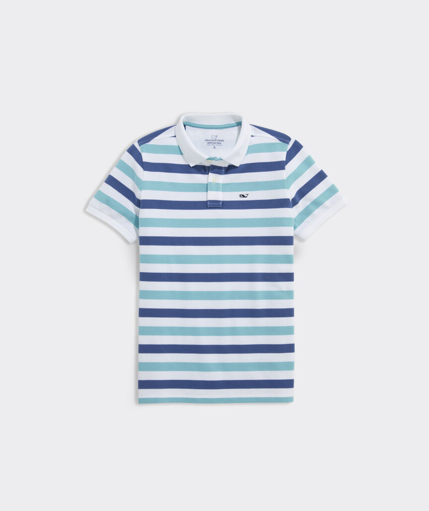 Boys' Striped Heritage Pique Polo