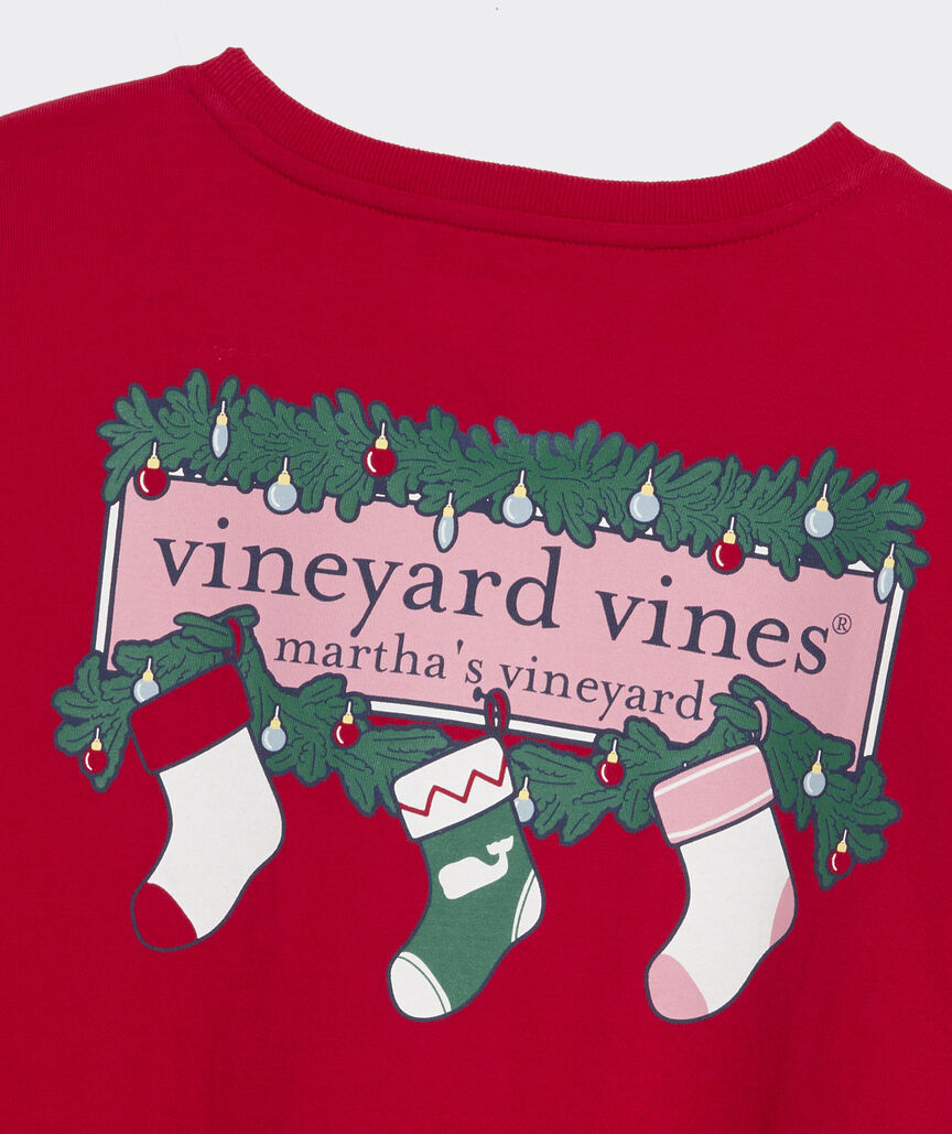 Women's Logo Box Stockings Long-Sleeve Pocket Tee