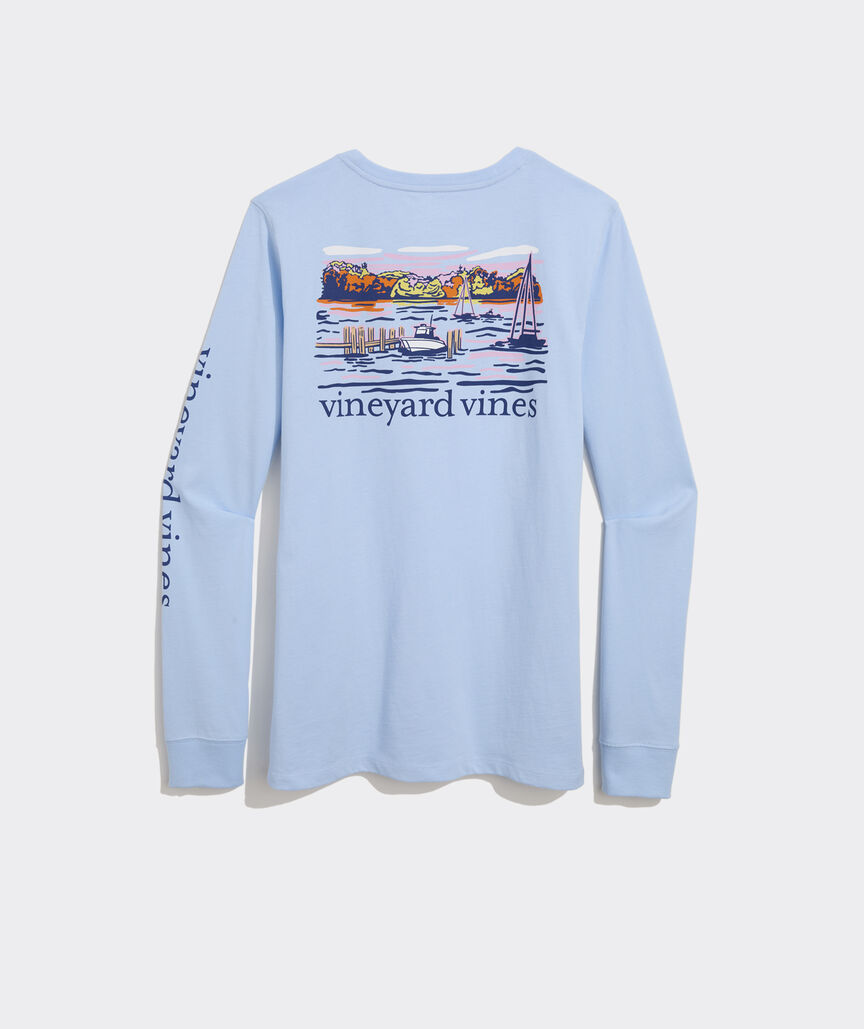 Women's Dockside Autumn Wakes Long-Sleeve Pocket Tee