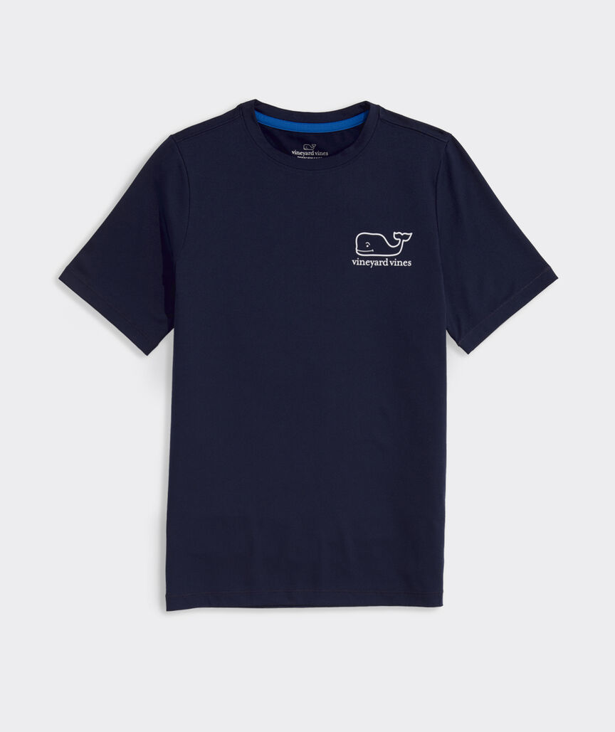 Boys' Performance Whale Outline Short-Sleeve Harbor Sun Tee