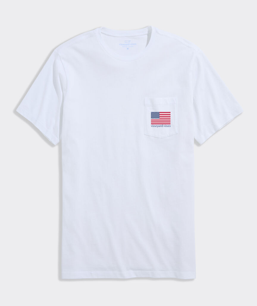 Beer Pong Flag Short-Sleeve Pocket Tee