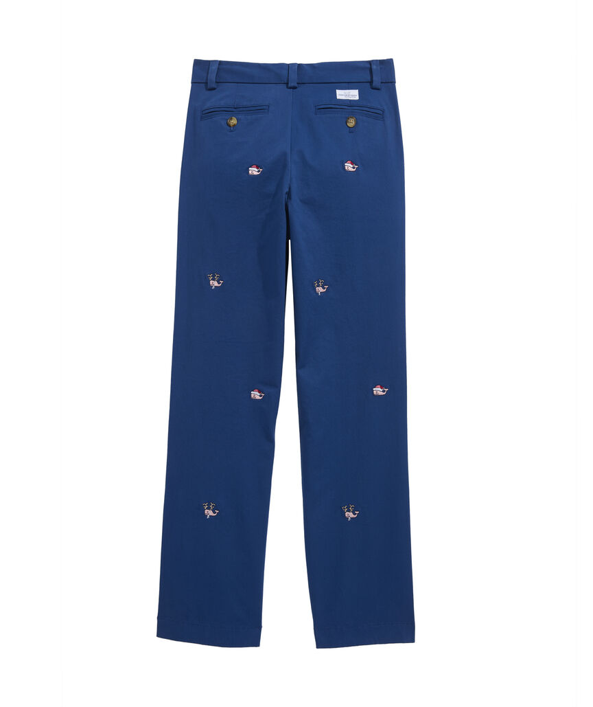 OUTLET Boys' Holiday Whale Embroidered Pants