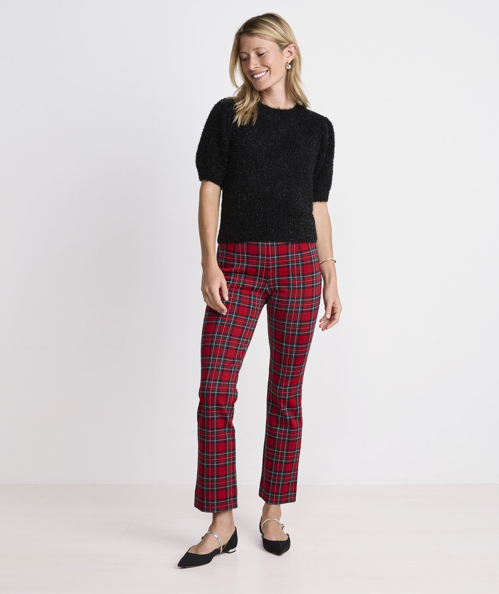 Tinsel Short-Sleeve Crewneck Sweater