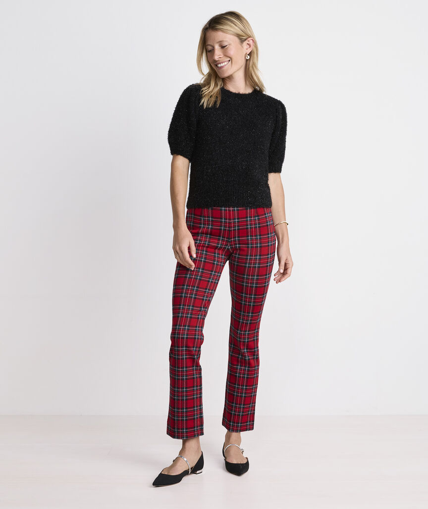 Tinsel Short-Sleeve Crewneck Sweater