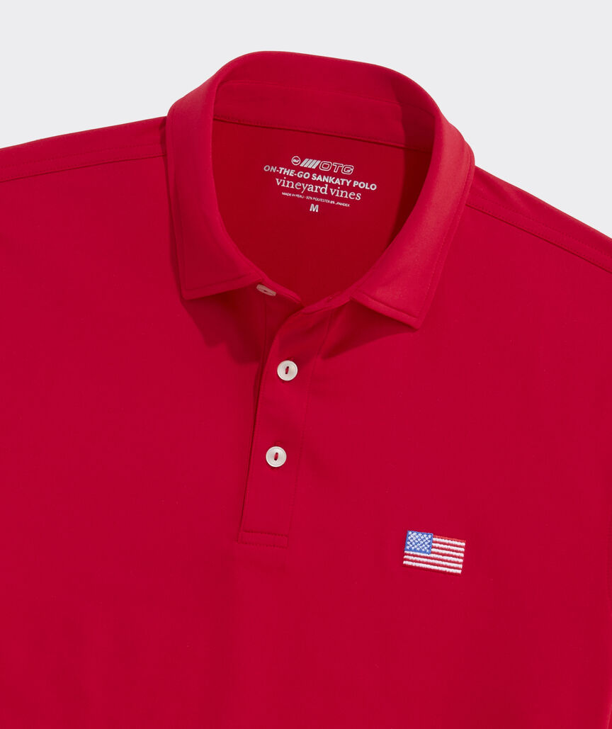 Performance American Flag Solid Sankaty Polo